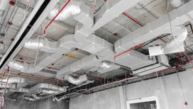 Suspended HVAC ductwork